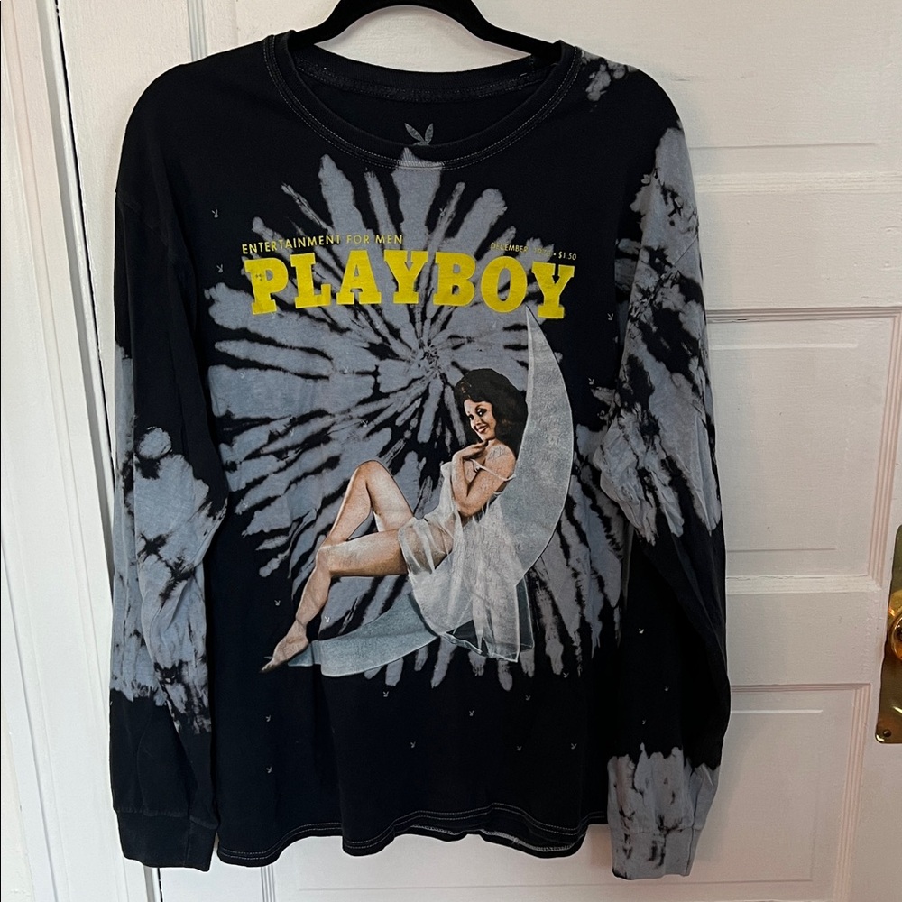 Playboy Navy and Light blue Tie-Dye Long Sleeve Shirt